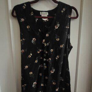 Vintage Bloomingdale’s Floral Button-Front Sleeveless Top - Size Medium